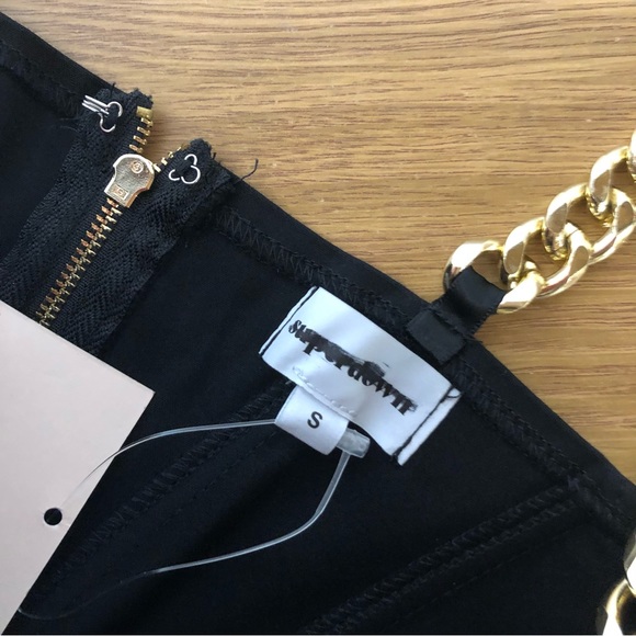 Superdown Raven chain strap bustier crop top black - Small - Picture 12 of 13